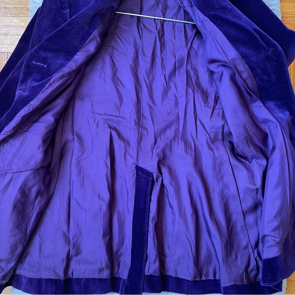 LILI CREPON Paris purple velveteen Blazer VTG‎ size 2 - Picture 4 of 10